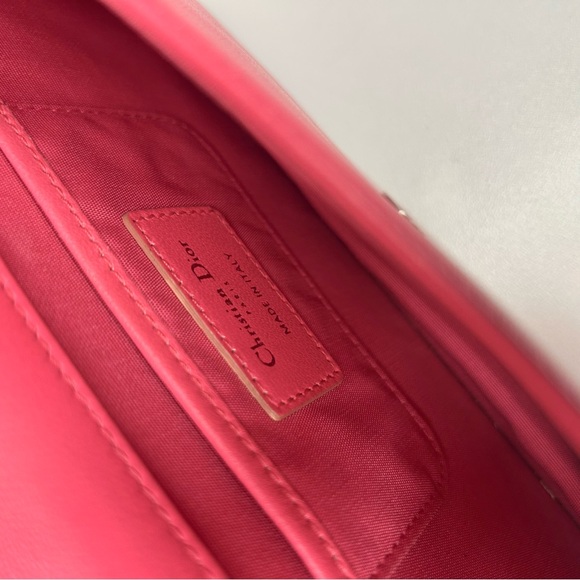 Dior Lambskin Cannage Lady Dior Fuchsia Clutch with Chain - Picture 11 of 12